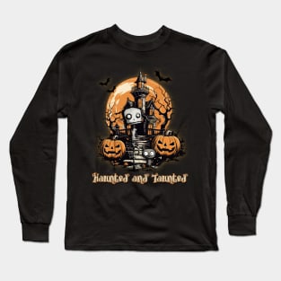 Halloween Trick Or Treat Monster and Cat Haunted & Taunted Long Sleeve T-Shirt